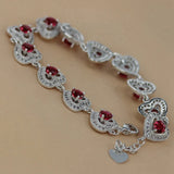 Vintage Red Cubic Zirconia Wedding Bracelet