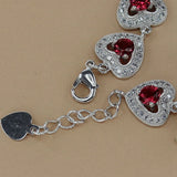Vintage Red Cubic Zirconia Wedding Bracelet