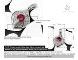 Red Cubic Zirconia Rhodium Plated Wedding Pendant for Women