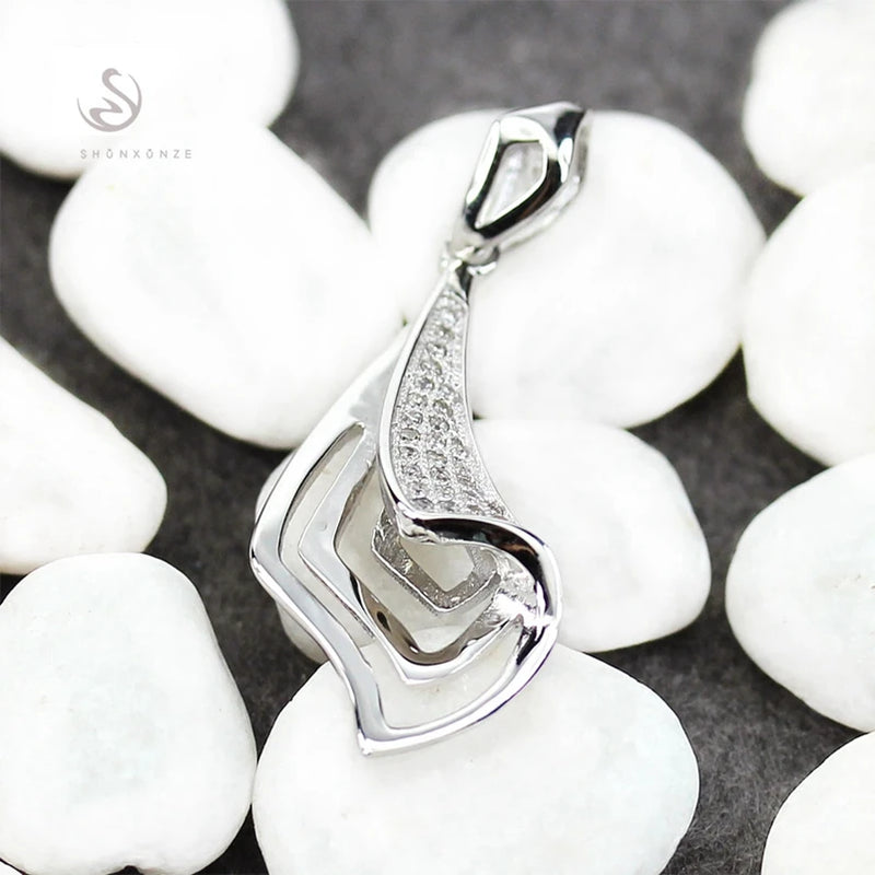 CZ Rhodium Plated Wedding Pendant for Women