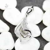 CZ Rhodium Plated Wedding Pendant for Women