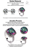 Rainbow CZ Rhodium Plated Engagement Ring