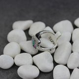 Rainbow CZ Engagement Ring Rhodium Plated Size 6-9