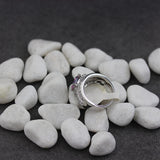 Rainbow CZ Rock Rhodium Plated Engagement Ring R774 Size 6-9