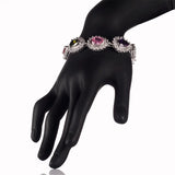 Pink Peridot CZ Tennis Bracelet Rhodium Plated R660