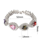 Pink Peridot CZ Tennis Bracelet Rhodium Plated R660