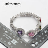 Pink Peridot CZ Tennis Bracelet Rhodium Plated R660