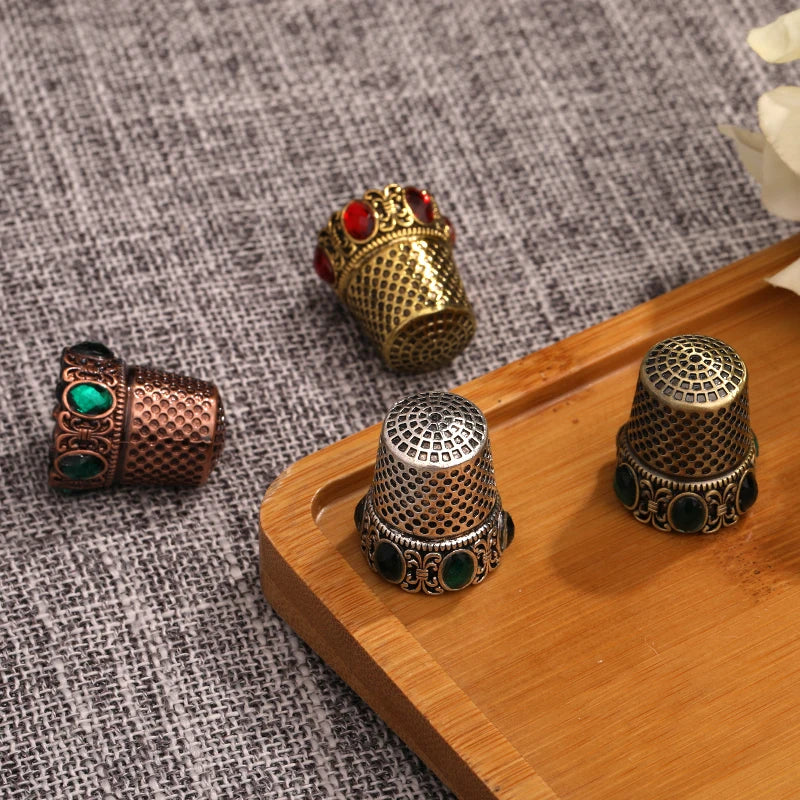 SHWAKK Vintage Sewing Thimble For Embroidery Finger Protector