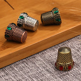SHWAKK Vintage Sewing Thimble For Embroidery Finger Protector