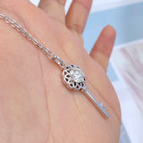 925 Silver Key Pendant Necklace with Moissanite Diamond