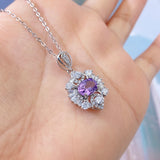 925 Silver Amethyst Necklace for Women