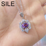925 Silver Amethyst Necklace for Women