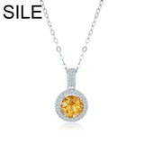 Citrine 925 Sterling Silver Pendant Necklace for Women