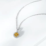 Citrine 925 Sterling Silver Pendant Necklace for Women