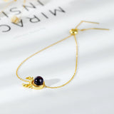 Christmas Antlers 18k Plated Bracelet Natural Amethyst Jewelry Bangles
