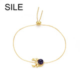 Christmas Antlers 18k Plated Bracelet Natural Amethyst Jewelry Bangles