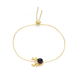 Christmas Antlers 18k Plated Bracelet Natural Amethyst Jewelry Bangles