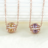 Citrine Amethyst Gem Stone Pendant Necklace 925 Sterling Silver Chain