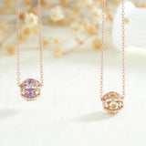 Citrine Amethyst Gem Stone Pendant Necklace 925 Sterling Silver Chain