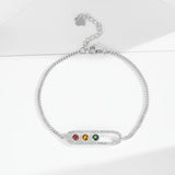 Colorful Tourmaline Bracelet 925 Sterling Silver Chain