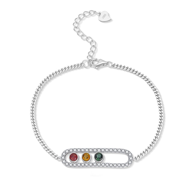 Colorful Tourmaline Bracelet 925 Sterling Silver Chain