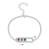 Colorful Tourmaline Bracelet 925 Sterling Silver Chain