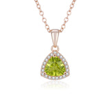 Triangle Pendant Necklace 925 Sterling Silver Peridot Amethyst Dating Jewelry