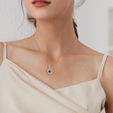 Natural Red Garnet Pendant Necklace Sterling Silver 925 Women Birthday Gift