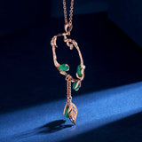 Natural Chalcedony Rattan Pendant 925 Sterling Silver Necklace