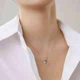 Emerald Heart Necklace 925 Silver Pendant Chain Gift
