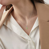 Water Drop Citrine Peridot Pendant Necklace 925 Silver Women Party Jewelry