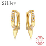 925 Silver Rainbow Snake Eye Angel Cross Moon Lightning Feather Hoops Earrings