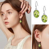 Long Green Peridot Earrings Sterling Silver Fine Jewelry