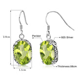 Long Green Peridot Earrings Sterling Silver Fine Jewelry