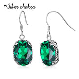 Long Green Peridot Earrings Sterling Silver Fine Jewelry