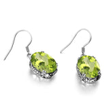 Long Green Peridot Earrings Sterling Silver Fine Jewelry