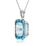 SILVERCHAKRA Sterling Silver Necklace Aquamarine Pendant Fine Jewelry Filigree