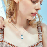 SILVERCHAKRA Sterling Silver Necklace Aquamarine Pendant Fine Jewelry Filigree