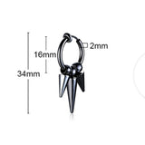 Men's Spike Huggie Hoops Earrings Stainless Steel