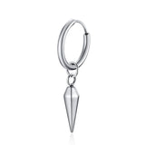 Men's Spike Huggie Hoops Earrings Stainless Steel