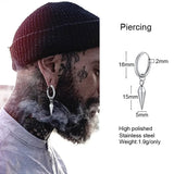 Men's Spike Huggie Hoops Earrings Stainless Steel