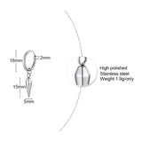 Men's Spike Huggie Hoops Earrings Stainless Steel