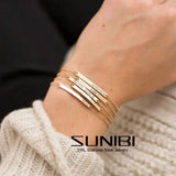 SINIBI Stainless Steel Bracelets for Women Adjustable Chain Charm Bracelets