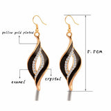 Charm Enamel Leaf Drop Earrings Female Jewelry