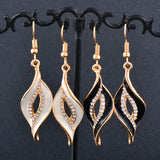 Charm Enamel Leaf Drop Earrings Female Jewelry