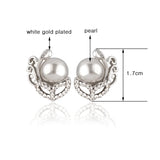 Pearl Clip On Earrings Silver Bride Wedding Jewelry