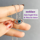 Evil Eye Rhinestone Eye Choker Necklace Silver