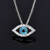 Evil Eye Rhinestone Eye Choker Necklace Silver