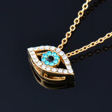 Evil Eye Rhinestone Eye Choker Necklace Silver