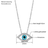 Evil Eye Rhinestone Eye Choker Necklace Silver